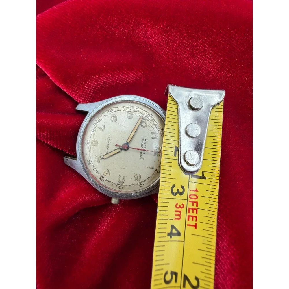 Vintage Delba Watch 17 Jewels Swiss Manual Wind Military Style Parts Repair 33mm